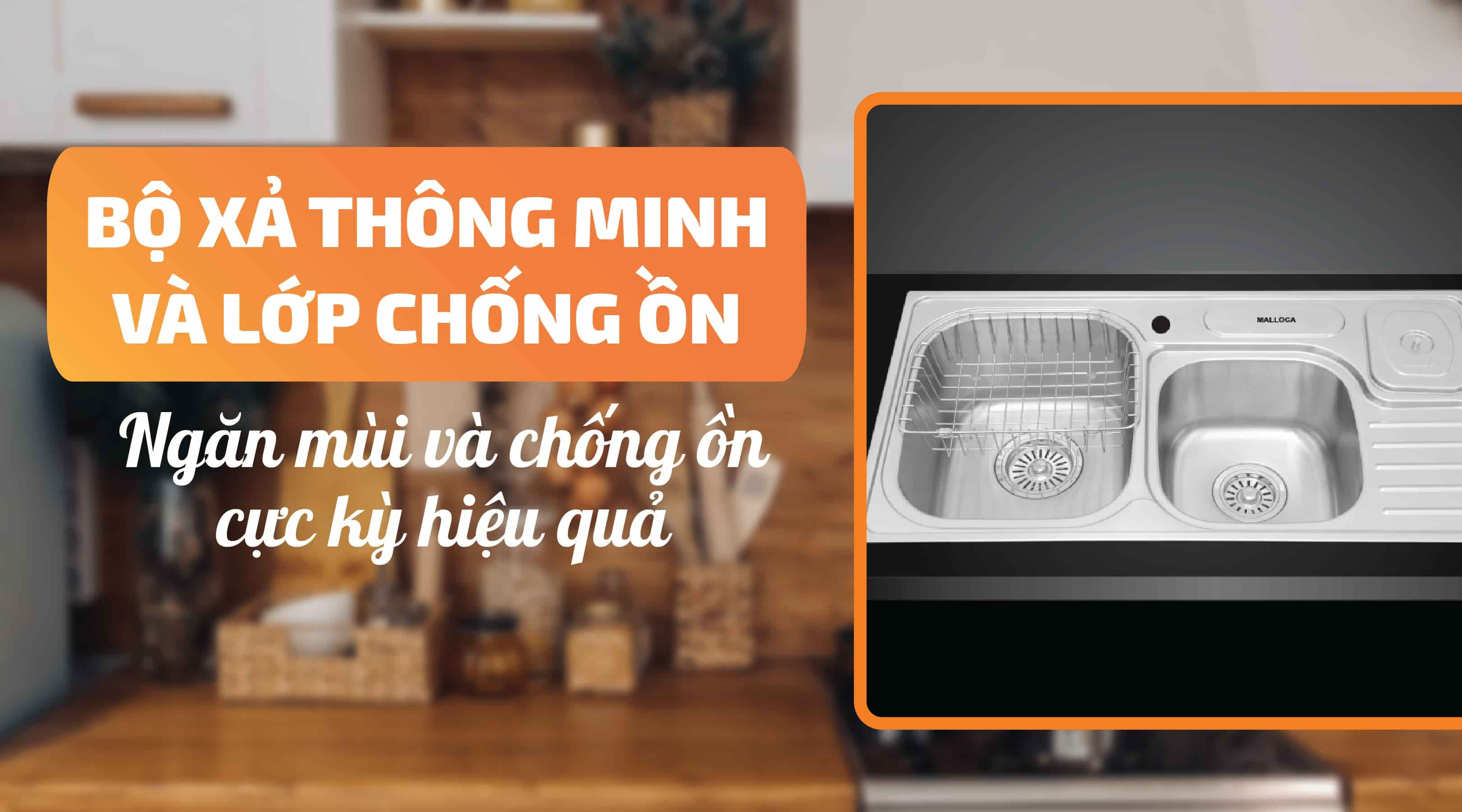 Chậu rửa chén Malloca MS 1024 - Bộ xả thông minh chống ồn